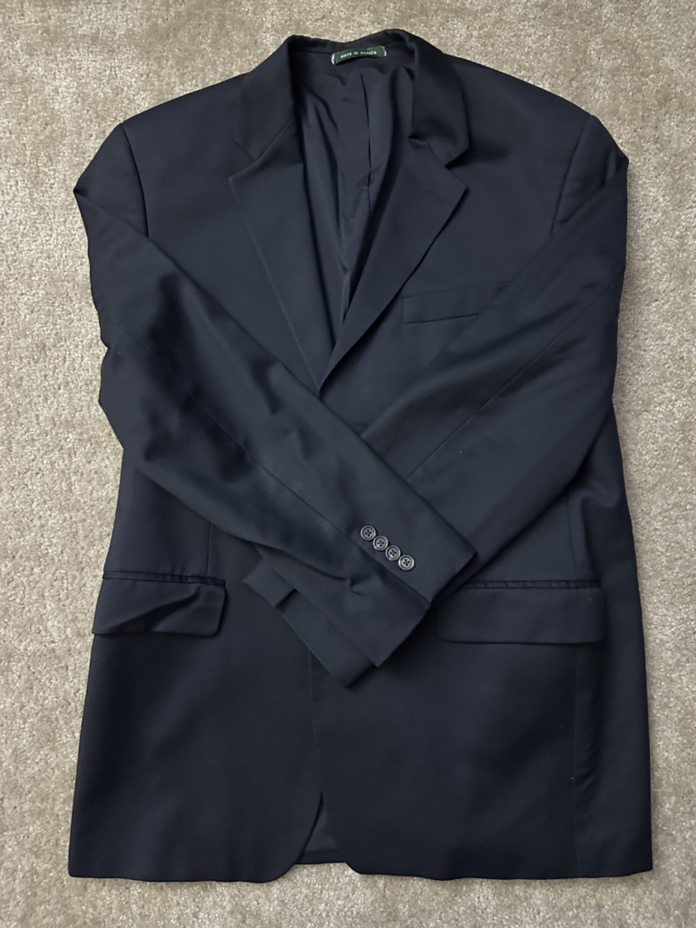 Lauren Ralph Lauren Blazer Men 46 Navy Blue Classic Canada Union Made Sport Coat - Picture 2 of 8